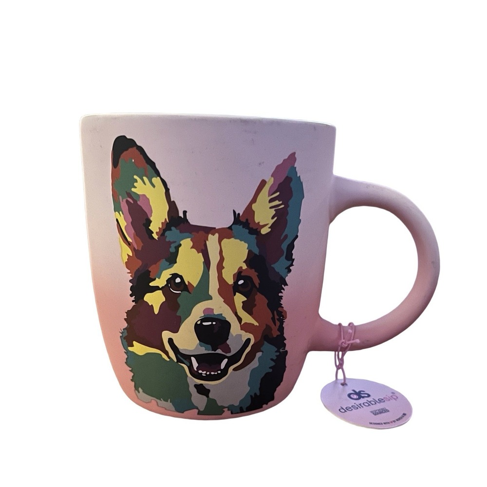 Desirable Sip Corgi Dog Mug Cup Double Sided, Corgi Dog Lovers , New 4.5"x 3.75